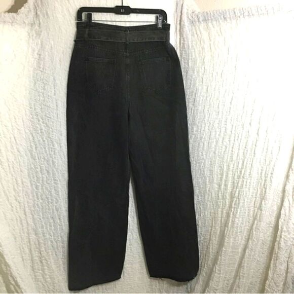 Cloud Ten NWT Black Denim Belted Wide Jeans Size Large - Picture 6 of 12